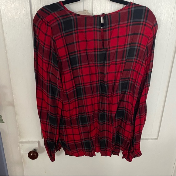 Loft Red & Black Plaid Shirt - Picture 6 of 7